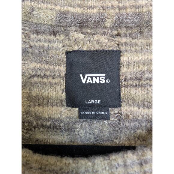 Vans Sweater Men Large Brown Heather Cable Knit Long Sleeve Crew Neck 000JZD NWT - Picture 3 of 4